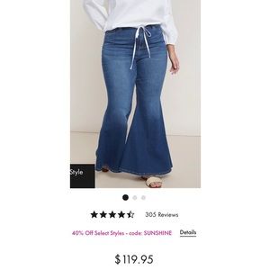 Bell bottom wide leg jeans
